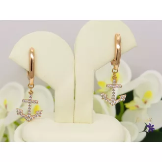 Gold filled csöngős horgony fülbevaló-18K 