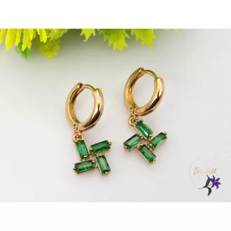 Karola gold filled köves fülbevaló -zöld-18K 