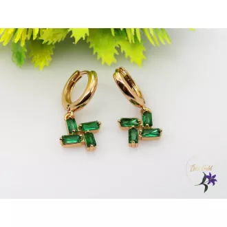 Karola gold filled köves fülbevaló -zöld-18K 
