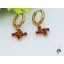 Karola gold filled köves fülbevaló -piros -18K 