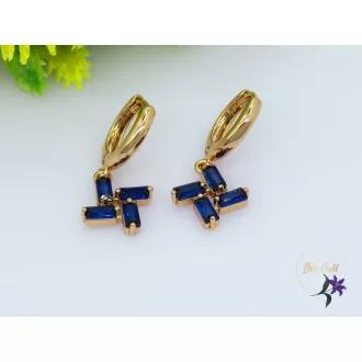 Karola gold filled köves fülbevaló -kék-18K 