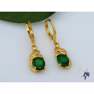Lana gold filled zöld köves fülbevaló-18K-CMJ