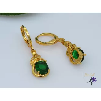 Lana gold filled zöld köves fülbevaló-18K-CMJ