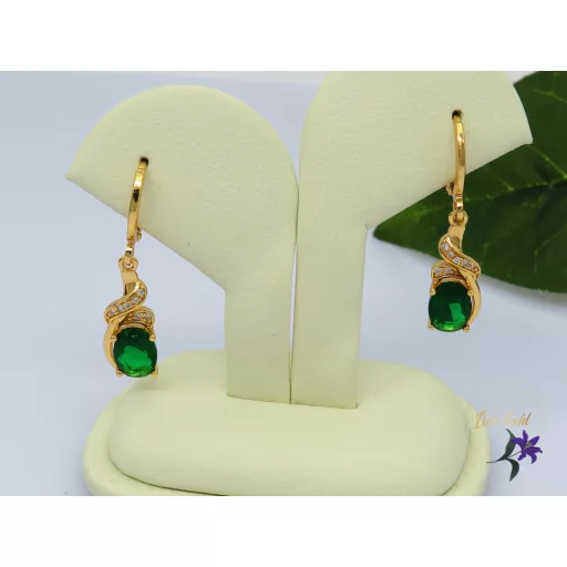 Lana gold filled zöld köves fülbevaló-18K-CMJ