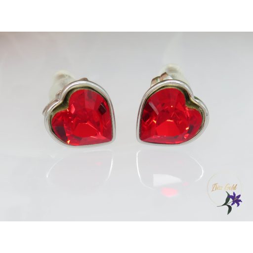 Xuping antiallergén Swarovski piros köves fülbevaló-rodium 