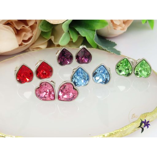 Xuping antiallergén Swarovski lila köves fülbevaló-rodium 