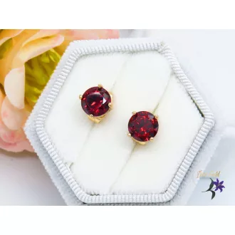 Antiallergén bedugós fülbevaló-piros-18K 