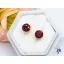 Antiallergén bedugós fülbevaló-piros-18K 