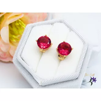 Antiallergén bedugós fülbevaló-pink -18K 