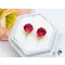 Antiallergén bedugós fülbevaló-pink -18K 