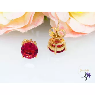 Antiallergén bedugós fülbevaló-pink -18K 