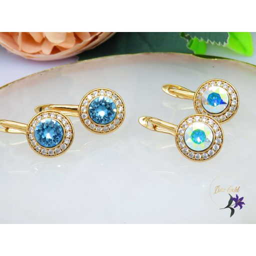 Xuping Swarovski köves fülbevaló kék-18K 