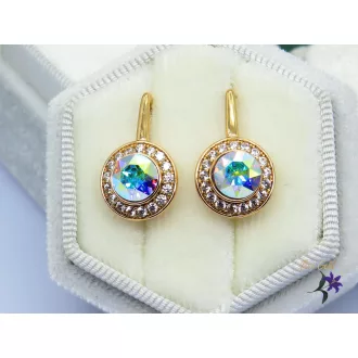 Kristályköves fülbevaló galaxi-18K 