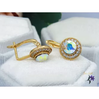 Kristályköves fülbevaló galaxi-18K 