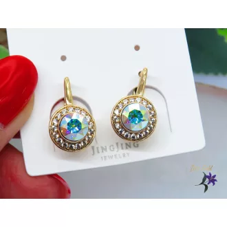Kristályköves fülbevaló galaxi-18K 