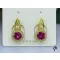 Pink Swarovksi köves fülbevaló-14K