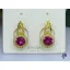 Pink Swarovksi köves fülbevaló-14K