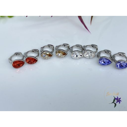 Dropp crystal swarovsky bébi köves fülbevaló rodium