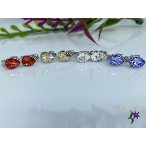 Dropp crystal swarovsky bébi köves fülbevaló rodium
