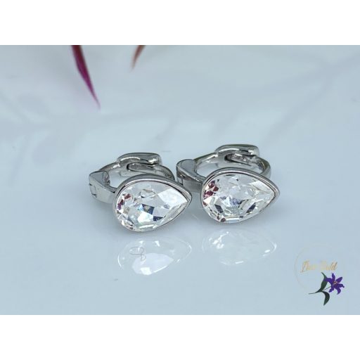 Dropp crystal swarovsky bébi köves fülbevaló rodium