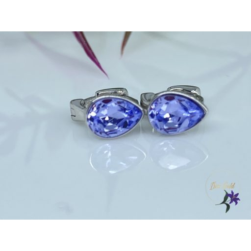 Dropp crystal swarovsky bébi köves fülbevaló rodium