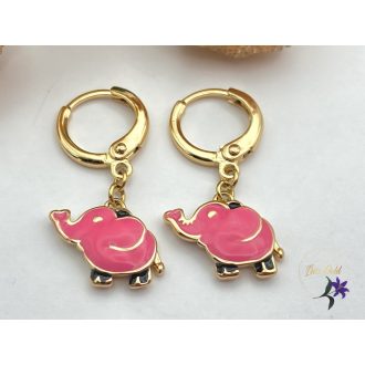  Xuping Kislány antiallergén fülbevaló zománcozott elefánt 18K - pink