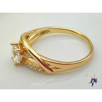   Sarlett antiallergén gold gyűrű gyönyörű nagy cirkóniakővel 18K - fehér