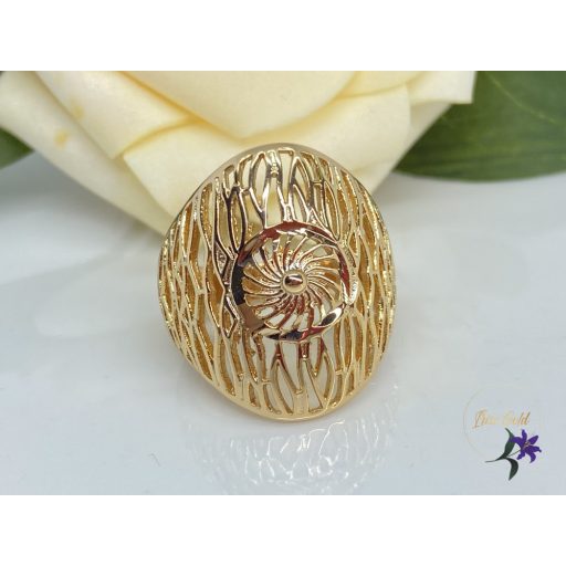 Xuping Karmen gold antiallergén különleges mintás széles gyűrű 18K