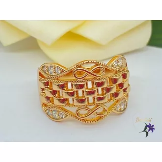   Ingrid gold antiallergén széles gyűrű gyönyörű mintával, végtelen jellel 18K