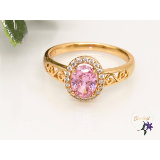 Ilma antiallergén központi köves gyűrű- 18K-rózsaszin 