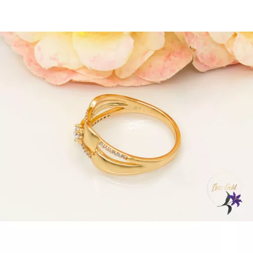 Mara Gold Filled egyedi tervezésű kisköves gyűrű-18K 