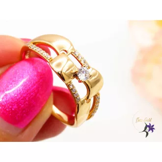 Mara Gold Filled egyedi tervezésű kisköves gyűrű-18K 