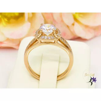 Palmira Gold Filled fehér központi köves gyűrű-18K