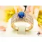 Szantina antiallergén oldalt apró cirkóniaköves gyűrű nagy központi kővel-kék-18k