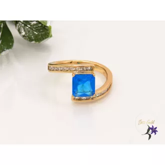 Joanna-kék antiallergén köves gyűrű-18k 