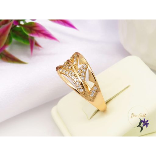 Xuping 18-K Gold filled tűcirkónia köves gyűrű -Kinga