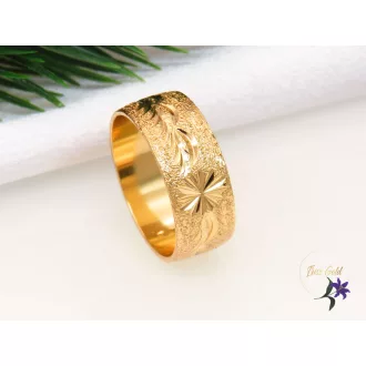 Gold filled metszett széles karikagyűrű-18k-Gitta 
