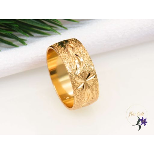 Gold filled metszett széles karikagyűrű-18k-Gitta 
