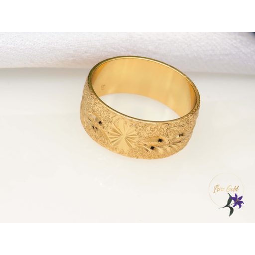 Gold filled metszett széles karikagyűrű-18k-Gitta 