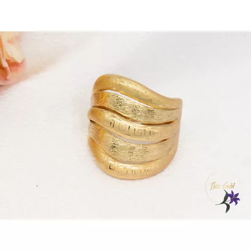 Arnóza gold filled egyedi divatos gyűrű görög mintával-18K 