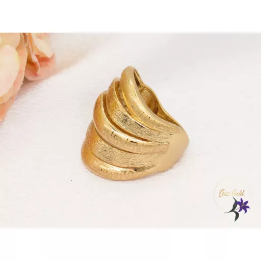 Arnóza gold filled egyedi divatos gyűrű görög mintával-18K 