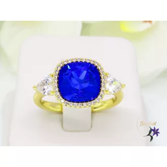 Kiara blue gold filled kristályköves gyűrű-14K 