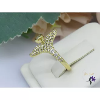 Nola antiallergén cápa uszonyos nyitott gyűrű-14K 