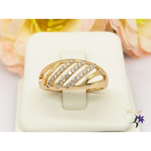 Della antiallergén gyűrű csikozott mintával-18K 