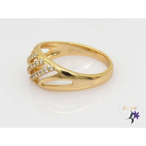 Della antiallergén gyűrű csikozott mintával-18K 