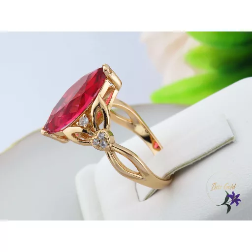 Anni antiallergén pink köves győrű-18K 