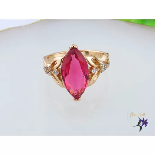 Anni antiallergén pink köves győrű-18K 
