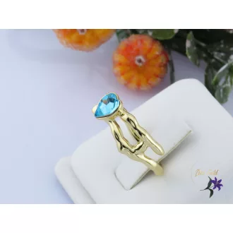 Anda goldfilled kék kirstályköves nyitott gyűrű-14K 