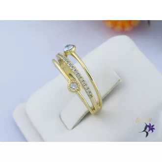   Admira goldfilled fehér kristályköves elegáns gyűrű-14K 