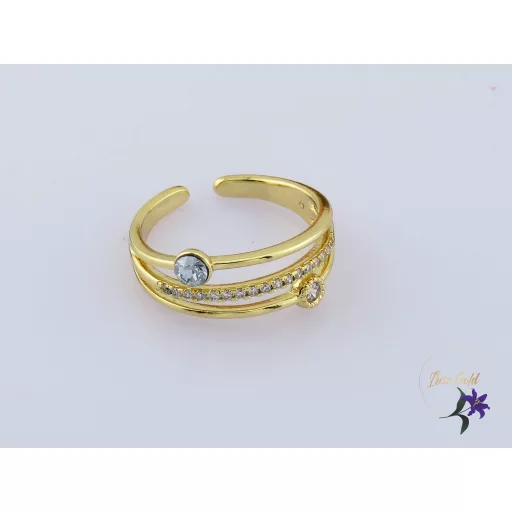 Admira goldfilled fehér kristályköves elegáns gyűrű-14K 